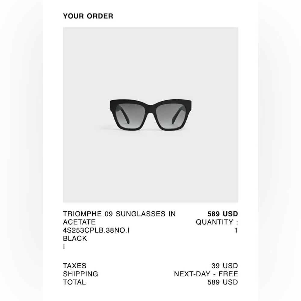 ❤️ Authentic Celine Triomphe Black Acetate Sunglasses shades ❤️ - Picture 13 of 13